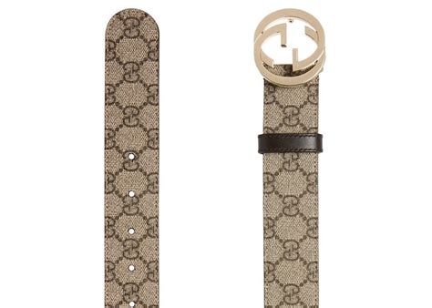 Gucci Belt Supreme G Buckle Brown in Canvas with Gold